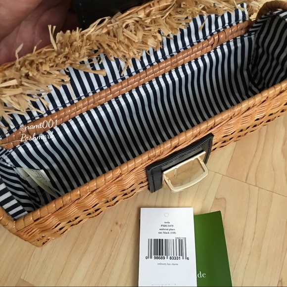 Kate Spade Small Basket Clutch Tan & Black - NWT - Picture 5 of 7